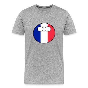Countryball pays Patrie France - T-shirt bio Premium Homme - gris chiné - Devant - Damien (186cm)