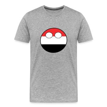 Countryball pays Patrie Yémen - T-shirt bio Premium Homme - gris chiné - Devant - Damien (186cm)