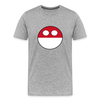 Countryball Pays Patrie Monaco - T-shirt bio Premium Homme - gris chiné - Devant - Damien (186cm)