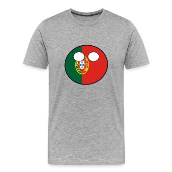 Countryball pays Patrie Portugal - T-shirt bio Premium Homme - gris chiné - Devant - Damien (186cm)