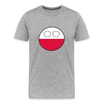 Countryball pays Patrie Pologne - T-shirt bio Premium Homme - gris chiné - Devant - Damien (186cm)