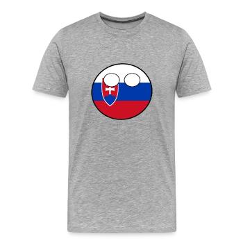 Countryball pays Patrie Slovaquie - T-shirt bio Premium Homme - gris chiné - Devant - Damien (186cm)