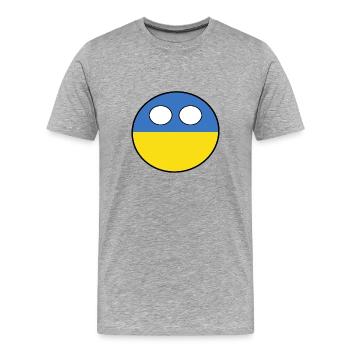 Countryball pays Patrie Ukraine - T-shirt bio Premium Homme - gris chiné - Devant - Damien (186cm)