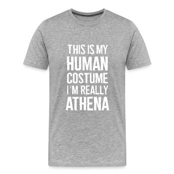 Cadeau de la déesse Athéna - T-shirt bio Premium Homme - gris chiné - Devant - Damien (186cm)