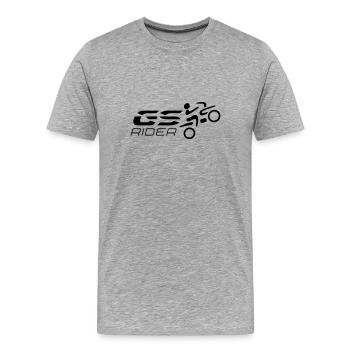 Logo GS-Fahrer Nr. 2 | black - Männer Premium Bio T-Shirt - Grau meliert - Vorne - Damien (186cm)