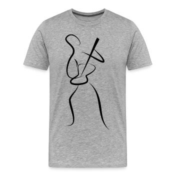 Gitarrist - Männer Premium Bio T-Shirt - Grau meliert - Vorne - Damien (186cm)