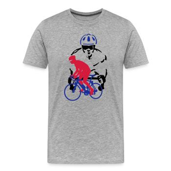 Rennrad - Männer Premium Bio T-Shirt - Grau meliert - Vorne - Damien (186cm)