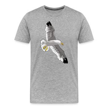 mouette - T-shirt bio Premium Homme - gris chiné - Devant - Damien (186cm)