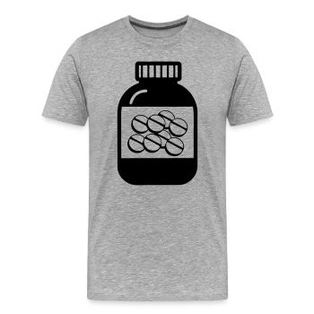 Dose mit Pillen für die Apotheke - Männer Premium Bio T-Shirt - Grau meliert - Vorne - Damien (186cm)