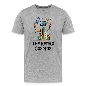 Future City with missiles - Men's Premium Organic T-Shirt - heather grey - Front - Damien (186cm)