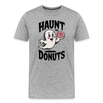 Hanter les beignets - T-shirt bio Premium Homme - gris chiné - Devant - Damien (186cm)