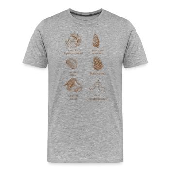 Waldfauna in warmem Braunton  - Männer Premium Bio T-Shirt - Grau meliert - Vorne - Damien (186cm)