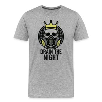Underground - Roi Squelette - Drain the night - T-shirt bio Premium Homme - gris chiné - Devant - Damien (186cm)