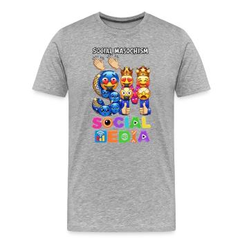 Masochisme social SM - T-shirt bio Premium Homme - gris chiné - Devant - Damien (186cm)