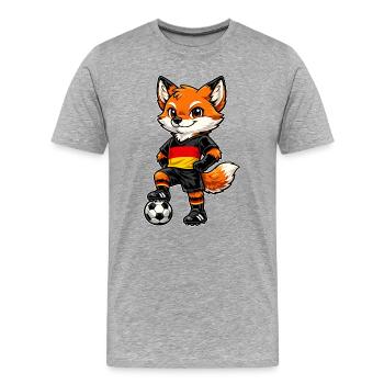 Football Fox Allemagne Fan Drapeau allemand - T-shirt bio Premium Homme - gris chiné - Devant - Damien (186cm)