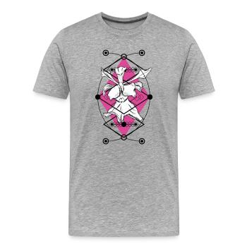 Orchideengeometrischer Raum - Männer Premium Bio T-Shirt - Grau meliert - Vorne - Damien (186cm)