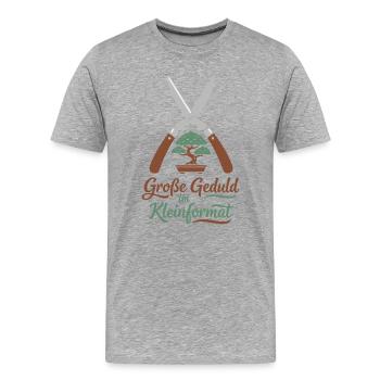 Bonsaï, Jardin, Patience - T-shirt bio Premium Homme - gris chiné - Devant - Damien (186cm)
