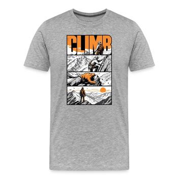 Alpiniste sommital - T-shirt bio Premium Homme - gris chiné - Devant - Damien (186cm)