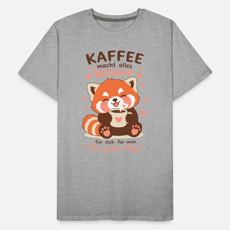 Roter Panda mit Kaffee Männer Premium Bio T-Shirt
