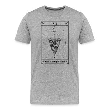 Mitternachtssnack | Tarot Humor Küche - Männer Premium Bio T-Shirt - Grau meliert - Vorne - Damien (186cm)