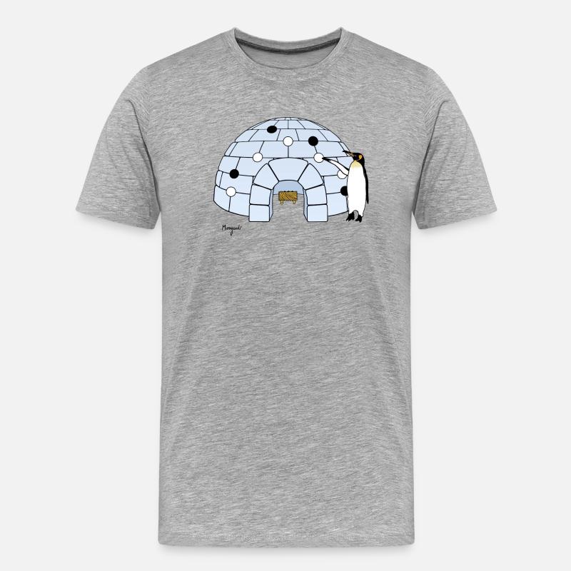 Iglo Go - Männer Premium Bio T-Shirt - Grau meliert