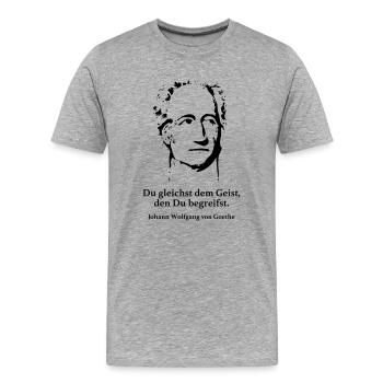 Goethe: Du gleichst dem Geist, den Du begreifst. - Männer Premium Bio T-Shirt - Grau meliert - Vorne - Damien (186cm)
