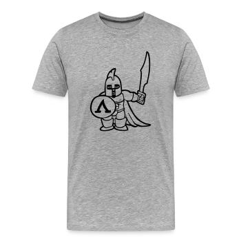 sparta lustige spartanische spartanische Krieger-C - Männer Premium Bio T-Shirt - Grau meliert - Vorne - Damien (186cm)
