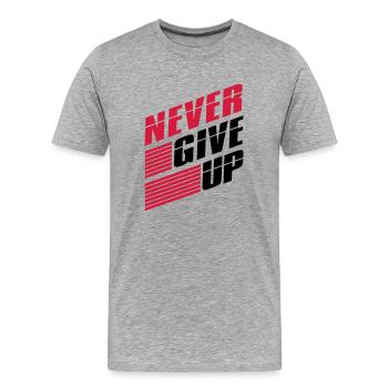 team logo balken striche we never give up niemals - Männer Premium Bio T-Shirt - Grau meliert - Vorne - Damien (186cm)