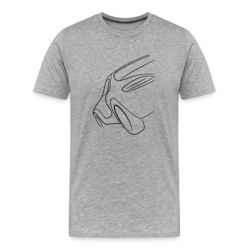 Luxus Auto Rennwagen Heck Tribal - Männer Premium Bio T-Shirt - Grau meliert - Vorne - Damien (186cm)