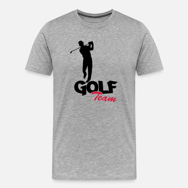 golfer_team2 - Männer Premium Bio T-Shirt - Grau meliert