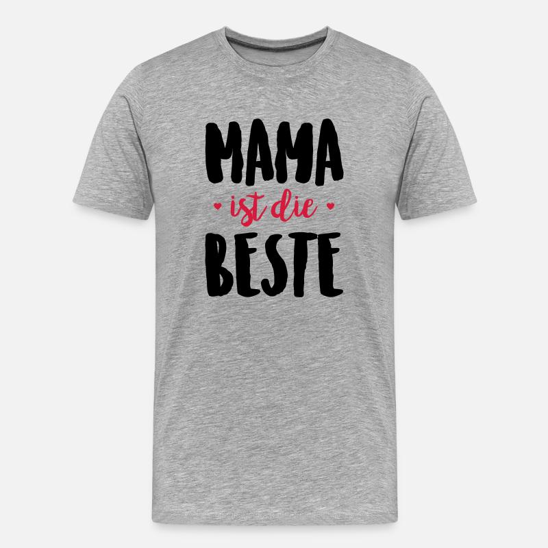 Mama ist die Beste - Männer Premium Bio T-Shirt - Grau meliert