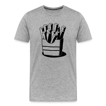 Fast Food Pommes Frites - T-shirt bio Premium Homme - gris chiné - Devant - Damien (186cm)