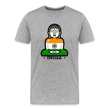 Inde - T-shirt bio Premium Homme - gris chiné - Devant - Damien (186cm)