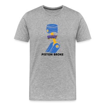 piston broke - Men's Premium Organic T-Shirt - heather grey - Front - Damien (186cm)