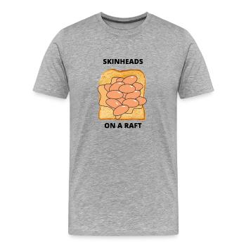 Skinheads on a raft - Men's Premium Organic T-Shirt - heather grey - Front - Damien (186cm)