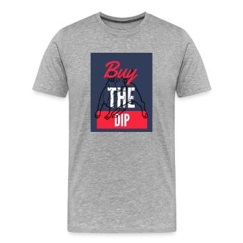Buy The Dip 2 - Männer Premium Bio T-Shirt - Grau meliert - Vorne - Damien (186cm)