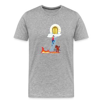 Himmel oder Hölle - Männer Premium Bio T-Shirt - Grau meliert - Vorne - Damien (186cm)
