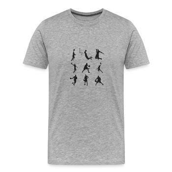 joueurs de basket - T-shirt bio Premium Homme - gris chiné - Devant - Damien (186cm)