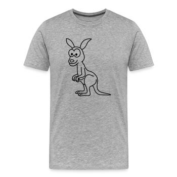 Kangaroo Comic - Männer Premium Bio T-Shirt - Grau meliert - Vorne - Damien (186cm)