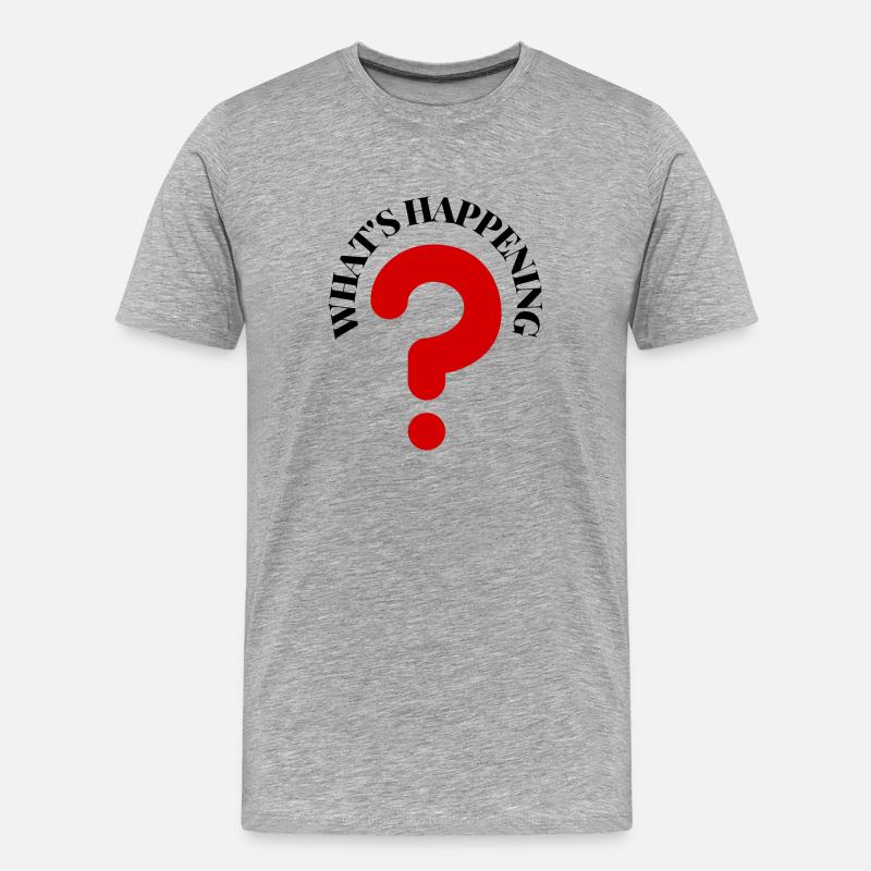What's Happening Illustration - Männer Premium Bio T-Shirt - Grau meliert