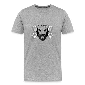 GYMTIME 2 - Männer Premium Bio T-Shirt - Grau meliert - Vorne - Damien (186cm)
