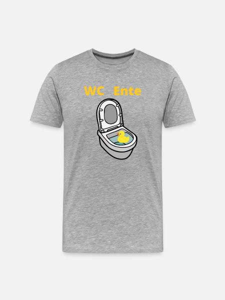 WC Ente - Männer Premium Bio T-Shirt - Grau meliert