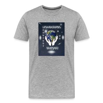 Schütze die Erde - Männer Premium Bio T-Shirt - Grau meliert - Vorne - Damien (186cm)
