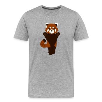 Roter Panda stehend - Männer Premium Bio T-Shirt - Grau meliert - Vorne - Damien (186cm)