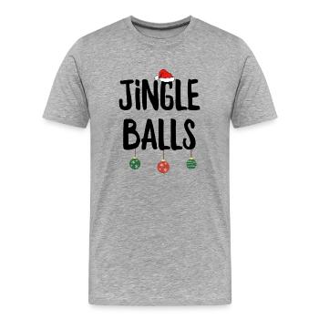 Jingle Balls - Men's Premium Organic T-Shirt - heather grey - Front - Damien (186cm)