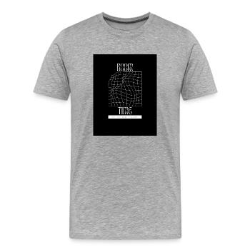 Espace et temps - T-shirt bio Premium Homme - gris chiné - Devant - Damien (186cm)