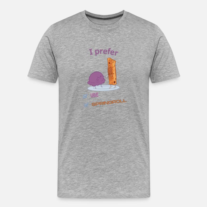 Ube or springroll - Männer Premium Bio T-Shirt - Grau meliert