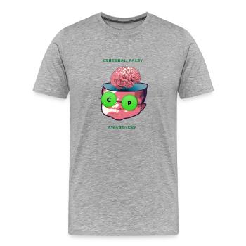 Zerebralparese Bewusstsein - Männer Premium Bio T-Shirt - Grau meliert - Vorne - Damien (186cm)