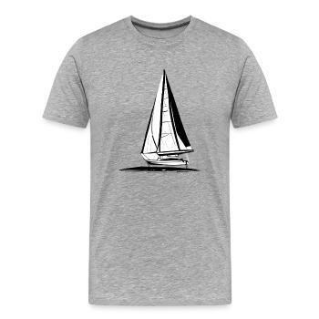 Voilier Voilier Voilier Voilier Marin - T-shirt bio Premium Homme - gris chiné - Devant - Damien (186cm)