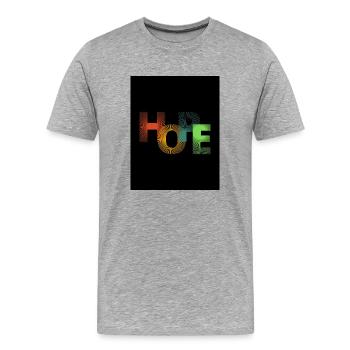 Hope - Männer Premium Bio T-Shirt - Grau meliert - Vorne - Damien (186cm)